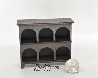 KIT - Handmade Miniature Dollhouse Bookshelf 1:12 Scale - Arched Cubby Display