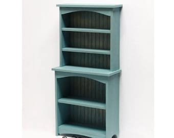 KIT - Handmade Miniature Dollhouse Bookshelf 1:12 Scale - Receded Bookcase