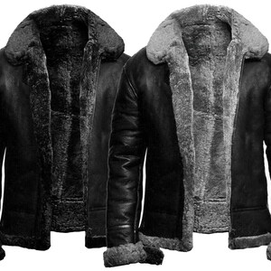 Mens leather flight jacket with fur collar cheap