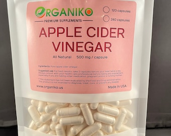 Apple Cider Vinegar -- 500mg capsules