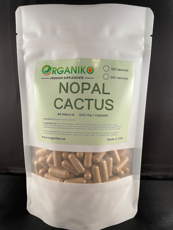 Nopal Cactus (Prickly Pear Cactus) -- 500mg capsules