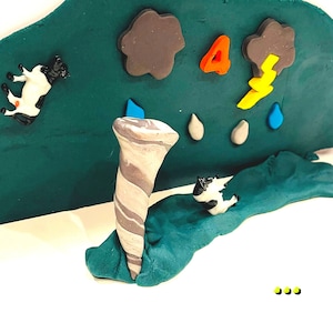 Tornado Sensory Play Dough Jar: Weather Party Favor