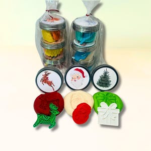 Vintage Christmas Playdough Pack with Holiday Dough Stamps