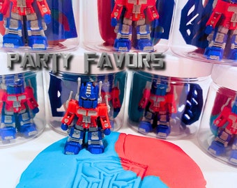 Robot Play Dough Jar: 3D Figurine, Birthday Party Favors