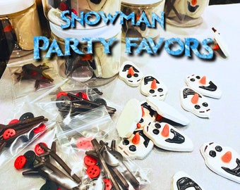 Custom Snowman Play Dough Jar Party Favors for Frozen Birthday Celebrations