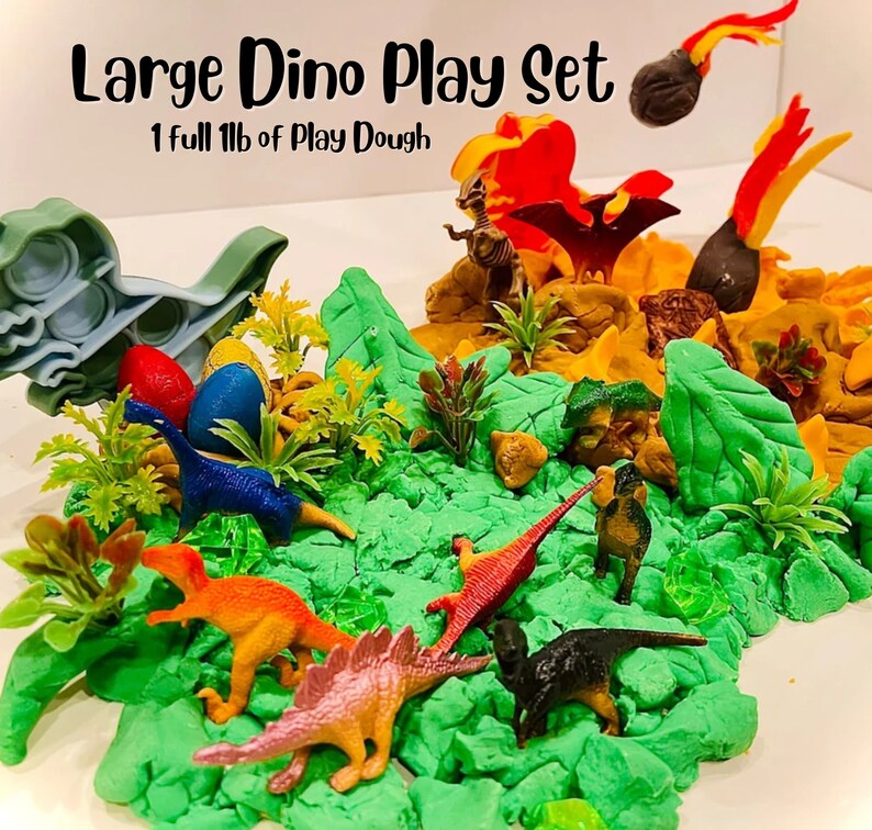Dinosaur Play Dough Jar Play Dough Jar Jurassic Park Etsy