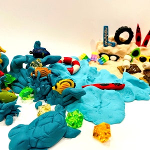 Beach Vacation Play Dough Kit| Stem Toy| Sensory Bin