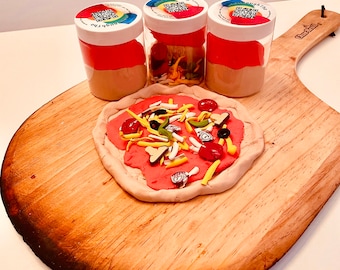 Pizza Play Dough Party Favors: Handmade Clay Toppings