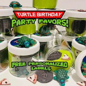 TMNT Party Favors| Ninja Play Dough Jars| Turtle Party Theme