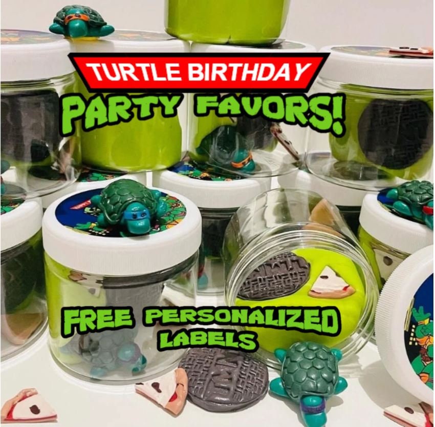 TMNT Party Favors| Ninja Play Dough Jars| Turtle Party Theme