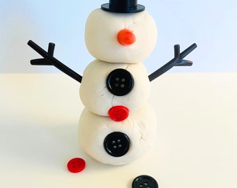 Bygg en snögubbe | Original snögubbe leksaksburk | Julklapp för barn