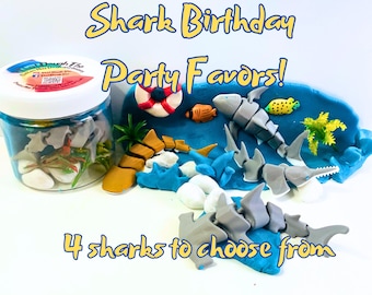 Flexi Shark Party Favor Jar: Ocean Play Dough Birthday Theme