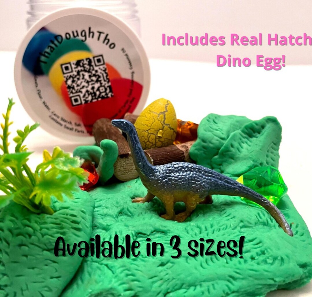 Dinosaur Play Dough Jar Play Dough Jar Jurassic Park Dinosaur Toy Fidget Toy Travel Toy Etsy