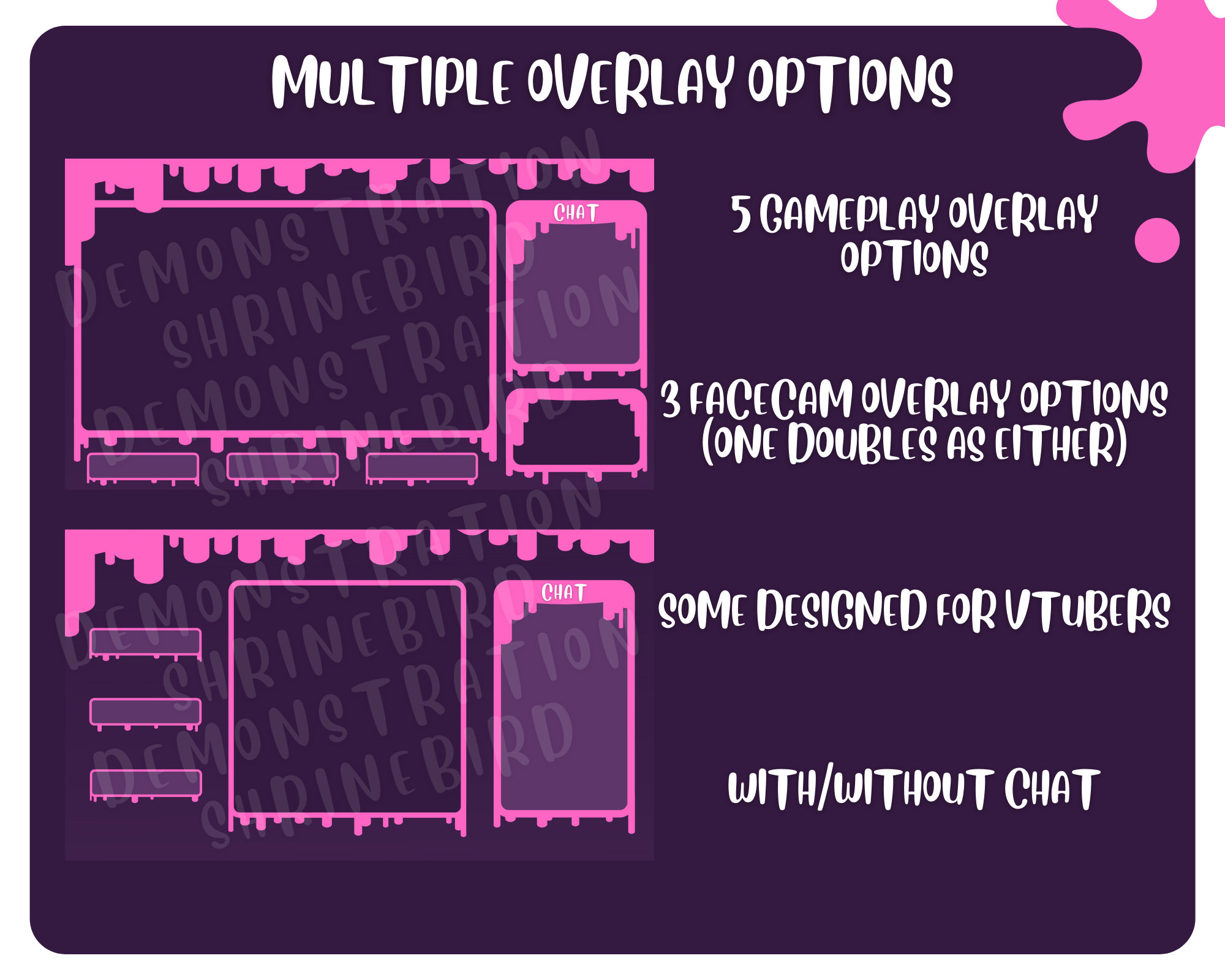 Slime Twitch Stream Set Package Pink Purple Webcam/vtuber - Etsy
