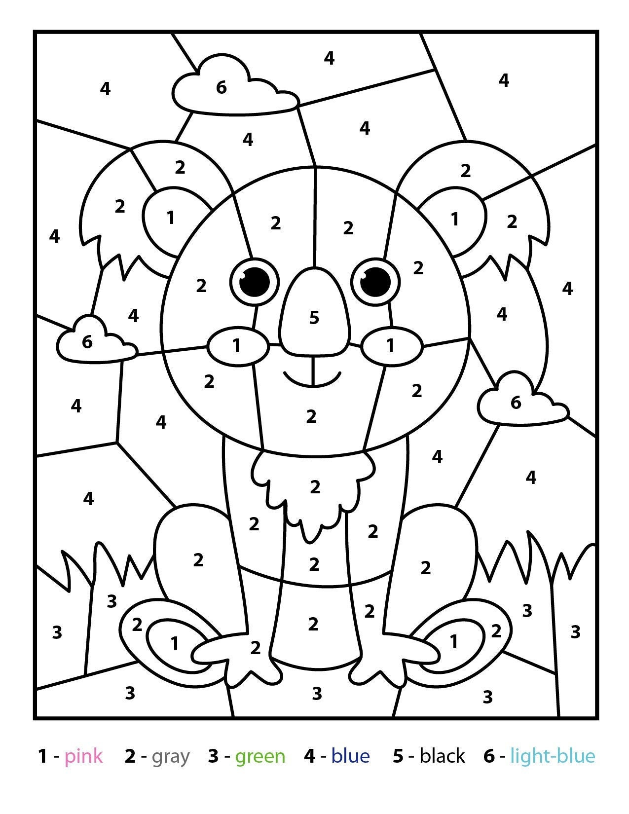 Easy Color By Number Coloring Pages Pdf Printable Coloring Pages 