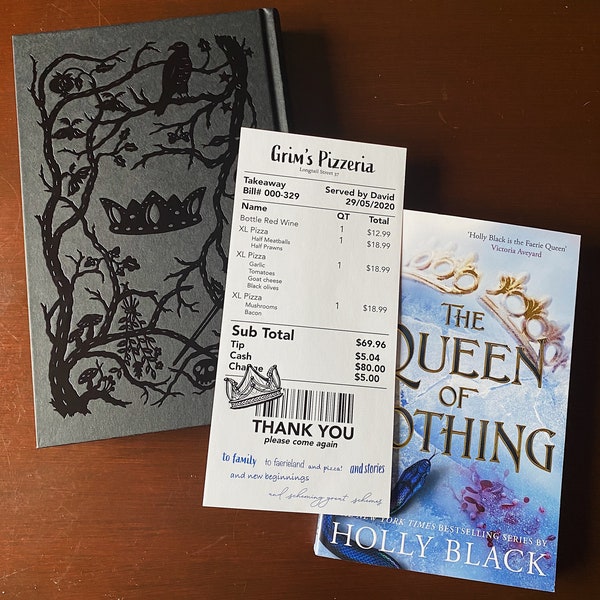 The Cruel Prince Pizza Receipt Bookmark Holly Black