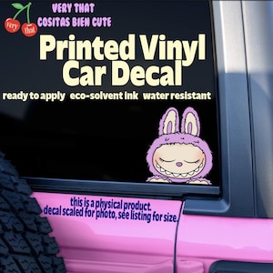 Labubu Little Monster Car Window Decal |Permanent Adhesive Truck Window Decal | Permanent Vinyl Sticker | Trendy Sticker