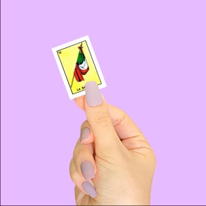 La Bandera Loteria Pegatina / Calcomanía de Bandera Mexicana / Latino / Tio / Loteria Mexicana