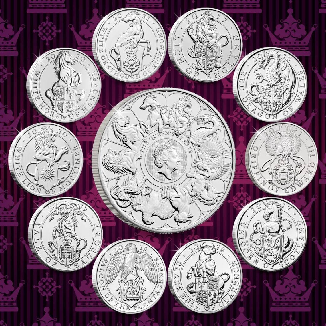 Queens Beasts 5 Pound Coin Series. Brilliant Uncirculated Etsy UK