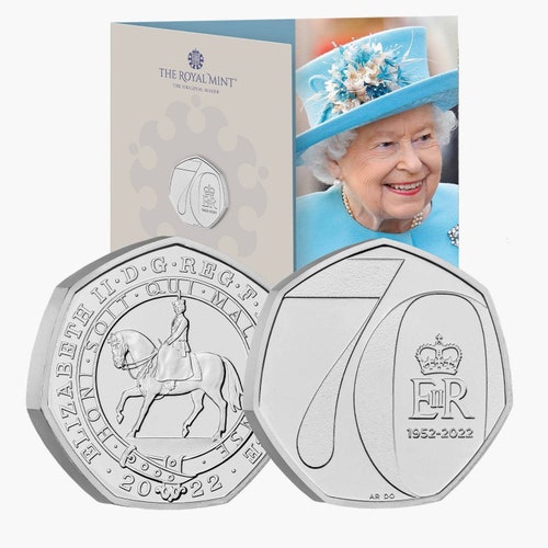 2022 Platinum Jubilee Queen 70th Anniversary 50p Etsy