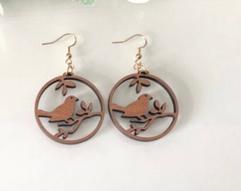 Bird earring files for laser cutting, download earrings craft supplies, digital templates for crafters