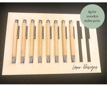 Stylus Pen Jig SVG File for Digital Download, Pen jig with Glowforge, Digital Jig File, engraving file