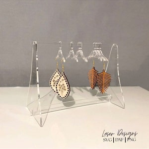Earring clothes hanger laser cut file, Clothes rack earring display for laser cutting, earring stand, 3mm material