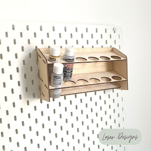 Acrylic Paint Organizer, Pegboard Accessories, Paint Holder Rack, Laser Cut  File, Glowforge, for 3mm Wood, Digital File 