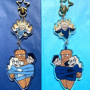 Family of Four | Linked Acrylic Charms | Double Sided