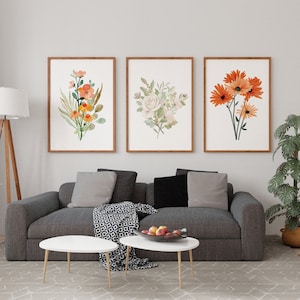 Floral Watercolor Print Set: Wildflower Botanical Art (Digital Download)