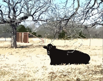 Maybelline|Cow Art|Cow Painting|Animal Art| Digital Animal Art| Wall Art|Farm Animals