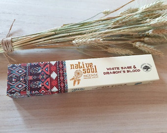 stick incense green tree native soul white sage & dragon&#39;s blood