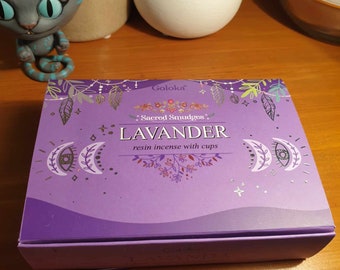box of 6 incense cups cup goblet resin goloka lavender lavender