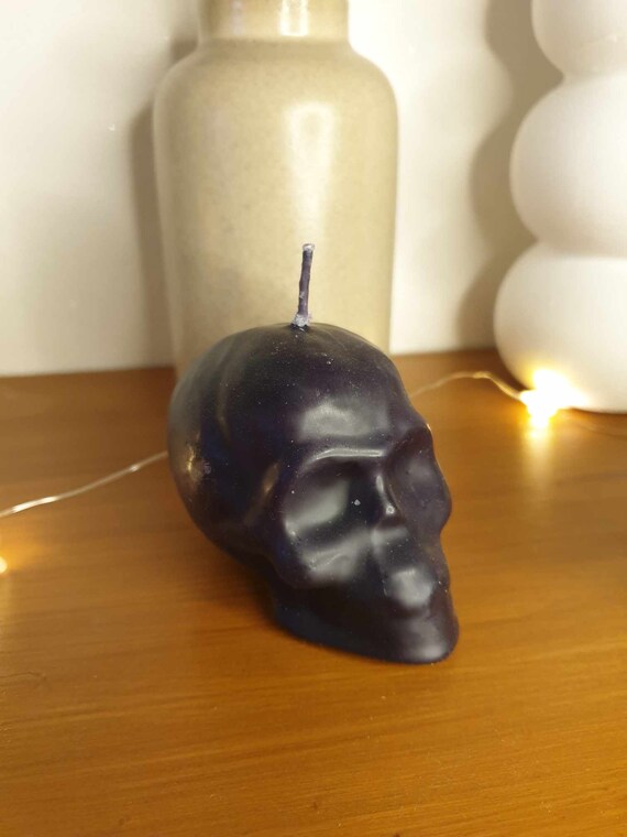 Bougie Artisanale Crâne 4 Cm - Cire De Soja - Objet Déco Original