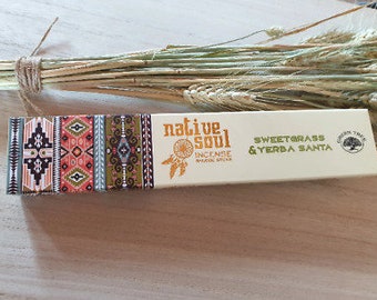 green tree native soul incense stick SWEETGRASS & YERBA SANTA