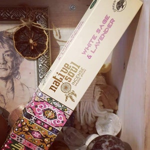green tree native soul white sage & lavender incense stick