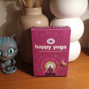 12 Green Tree Happy Yoga rökelsekottar med bakåtflöde