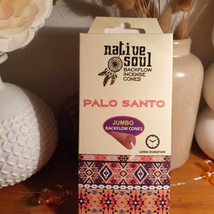 8 jumbo bakåtflödesrökelsestrutar, Green Tree Native Soul Palo Santo