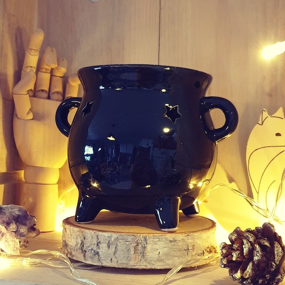 RAJX Brûleur à Huile, Brûleur à Tête De Mort Blanche, Diffuseur D'huiles Essentielles Et De Cire Pour Bougie Chauffe-plat, Diffuseur Parfumé Pour Décoration Effrayante De Sorcellerie