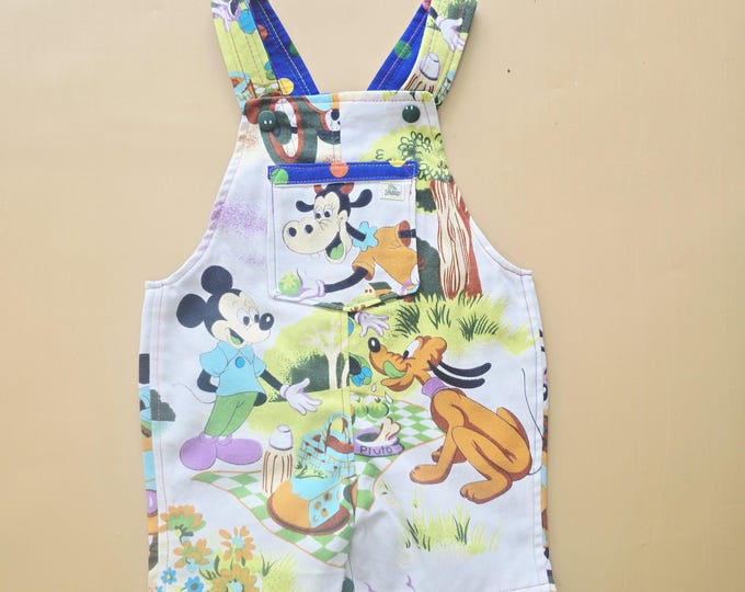 3M 026- Reversible baby Overalls - vintage disney cotton remnants