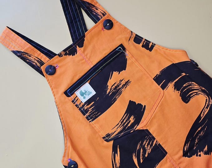 4Y 074 - Vintage abstract cotton overalls