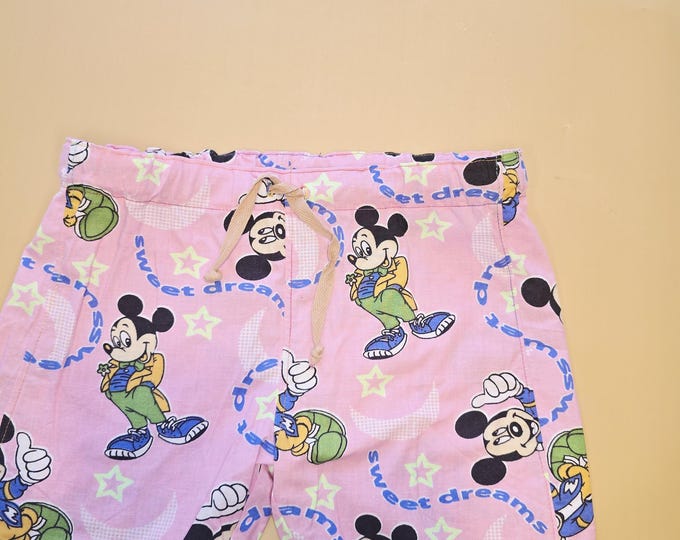 1/2 125 Vintage golw in the dark micky mouse Cotton baggy shorts