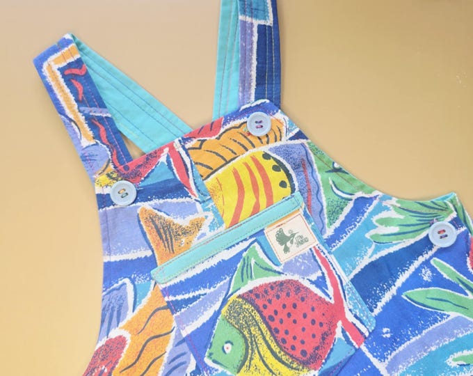 1Y 088 Vintage Cotton Curtain Overalls