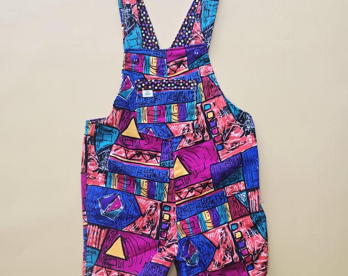 9M 042 - Vintage and modern cotton Reversible baby overalls.