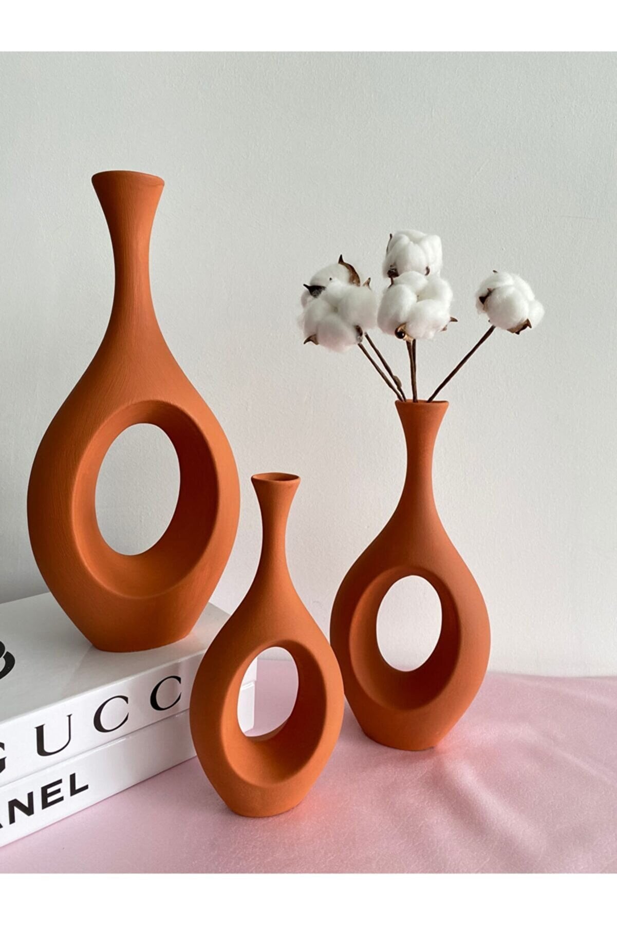 Set of 3 Modern Matte Black Ceramic Vases: Nordic Decor - Etsy