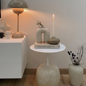 Modern Circular Hollow Ceramic Vase, Nordic Style U Shaped Vase, Decorative Vase, White Vase, Flower Vase, Housewarming Gift, Gift for Mom image 6