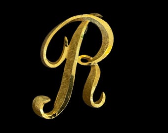 Spilla "R" con scritta MAMSELLE vintage firmata