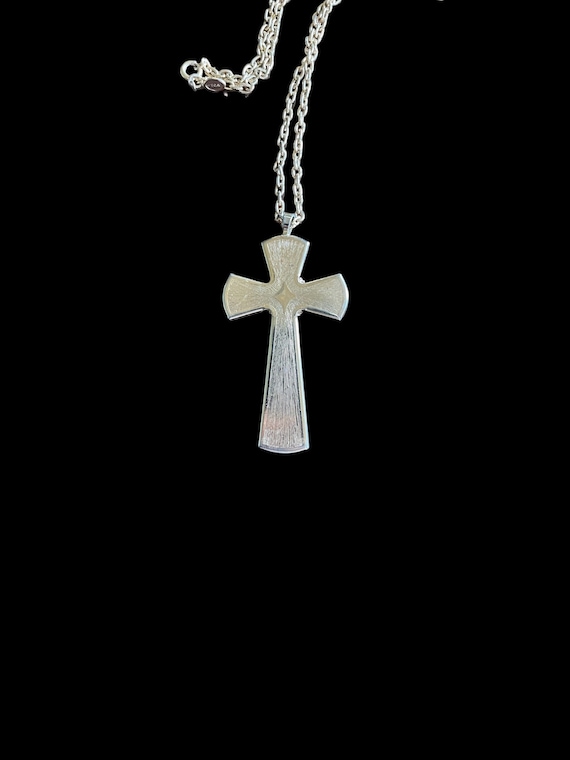 Vintage AVON Lucite Cross with Gold Detail - image 3