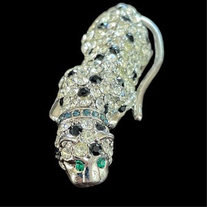 Leopardo de diamantes de imitación vintage de KJL para Avon