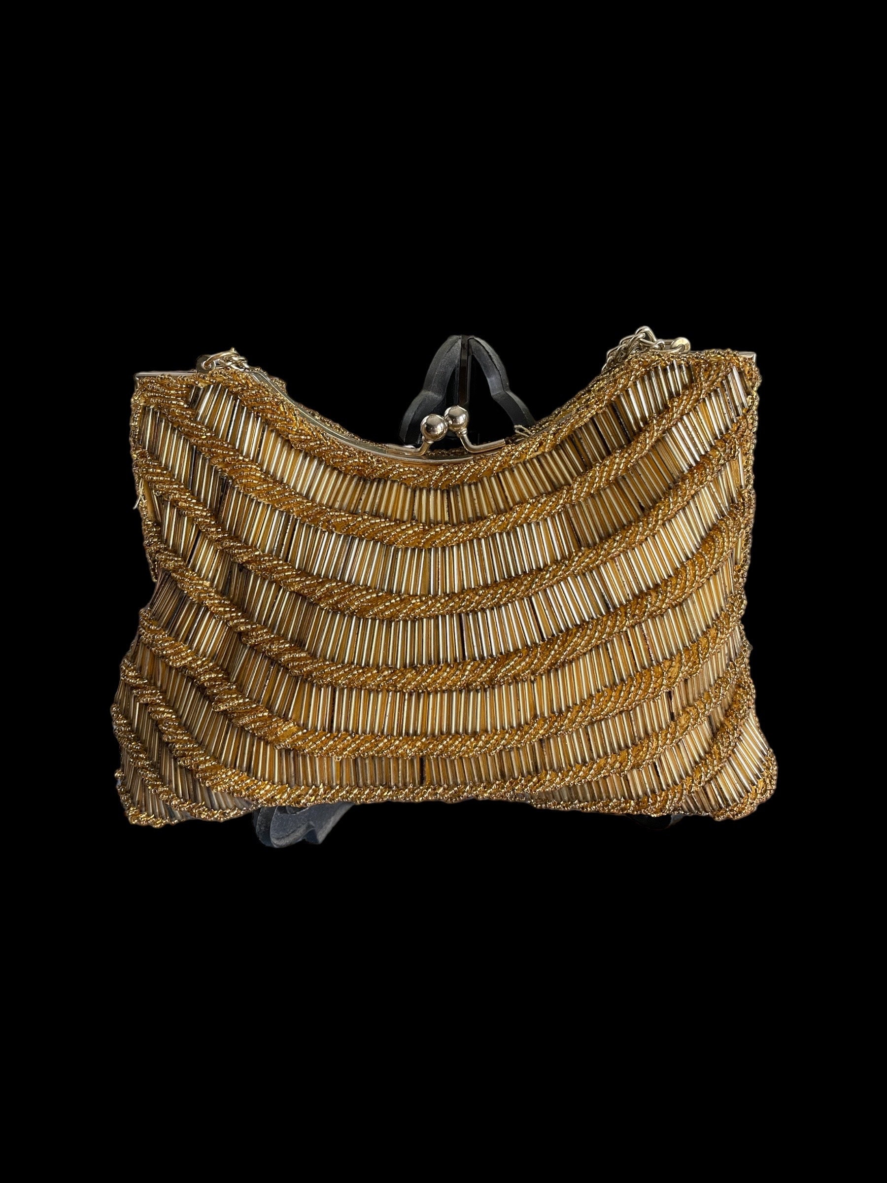 Vintage Gold Beaded Evening Bag by Magid Etsy Canada